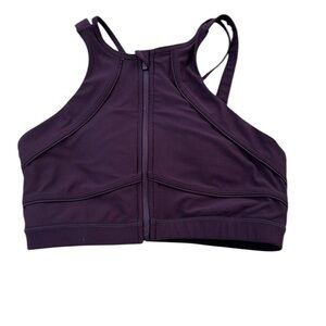 Mondetta .  Purple Crop Top with Racerback and Zipper